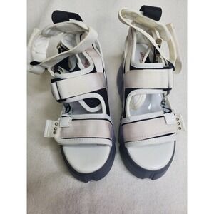 NEW Anthony Wang Cranberry WHITE/CAMOULFLAGE Platform Sandals Sz 6